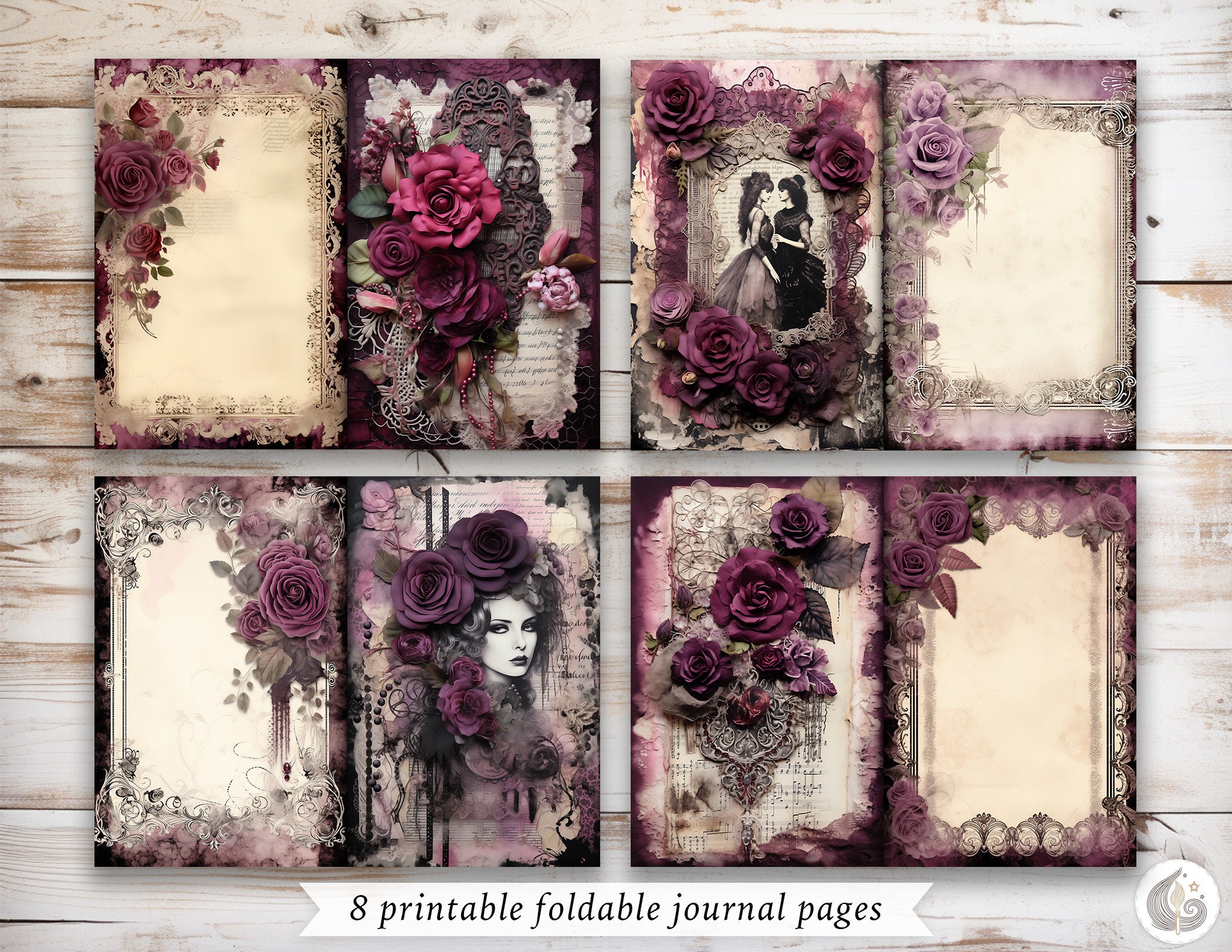Victorian Gothic Junk Journal Kit: Dark Vintage Elegance Printable ...