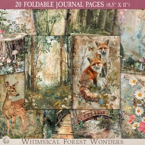 Whimsical Forest Wonders Junk Journal Kit: Enchanted Woodland Printable ...