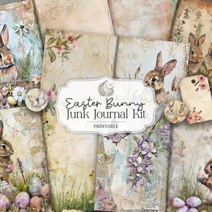 Kit de journal indésirable lapin de Pâques | Éphémères vintage | Téléchargement numérique | Papier imprimable | Pages de scrapbooking | Artisanat | Fabrication de cartes | Bricolage
