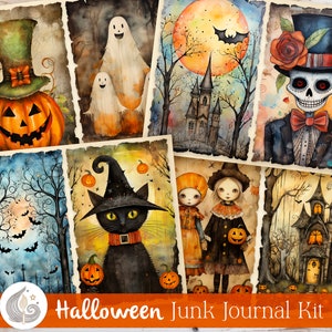 Halloween Junk Journal Kit | Junk Journaling Ephemera | Journal Pages | Journaling Supplies | Digital Collage Sheet | Halloween Printable
