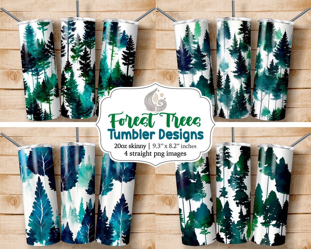 20 Oz Skinny Tumbler Sublimation Design Forest Tumbler Wrap Digital ...