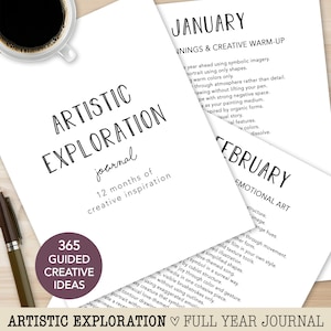 Artistic Exploration Journal, 365 Creative Exercises (PDF Download)