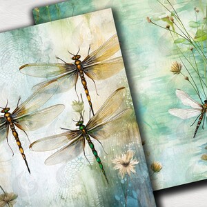 Dragonfly Digital Paper | Printable Crafting Paper | Instant Download ...