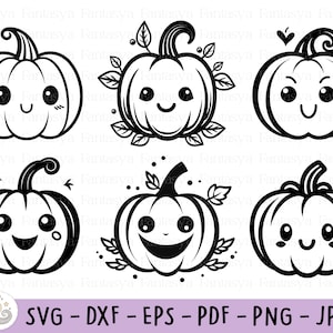 Niedliches Kürbis-Svg-Bundle | Halloween-Svg | Halloween-Schnittdateien | Sofortdownload | SVG-Dateien | Kürbis-Svg-Dateien für Cricut
