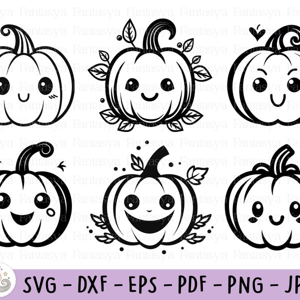 Cute Pumpkin Svg Bundle | Halloween Svg | Halloween Cut Files | Instant Download | Svg Files | Pumpkin Svg Files For Cricut