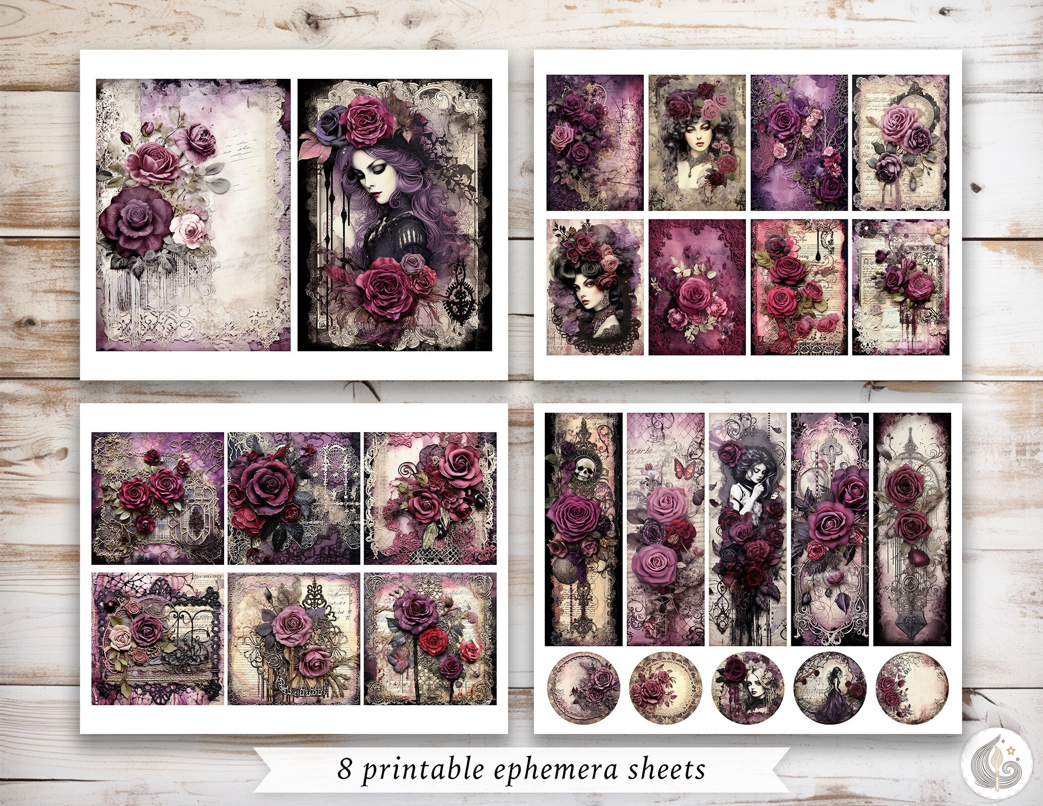 Victorian Gothic Junk Journal Kit: Dark Vintage Elegance Printable ...