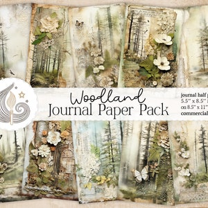 Woodland Junk Journal afdrukbaar | Forest Digital Junk Journal-pagina's | Plakboek | Papiermodellen | Kaarten maken | Commercieel gebruik