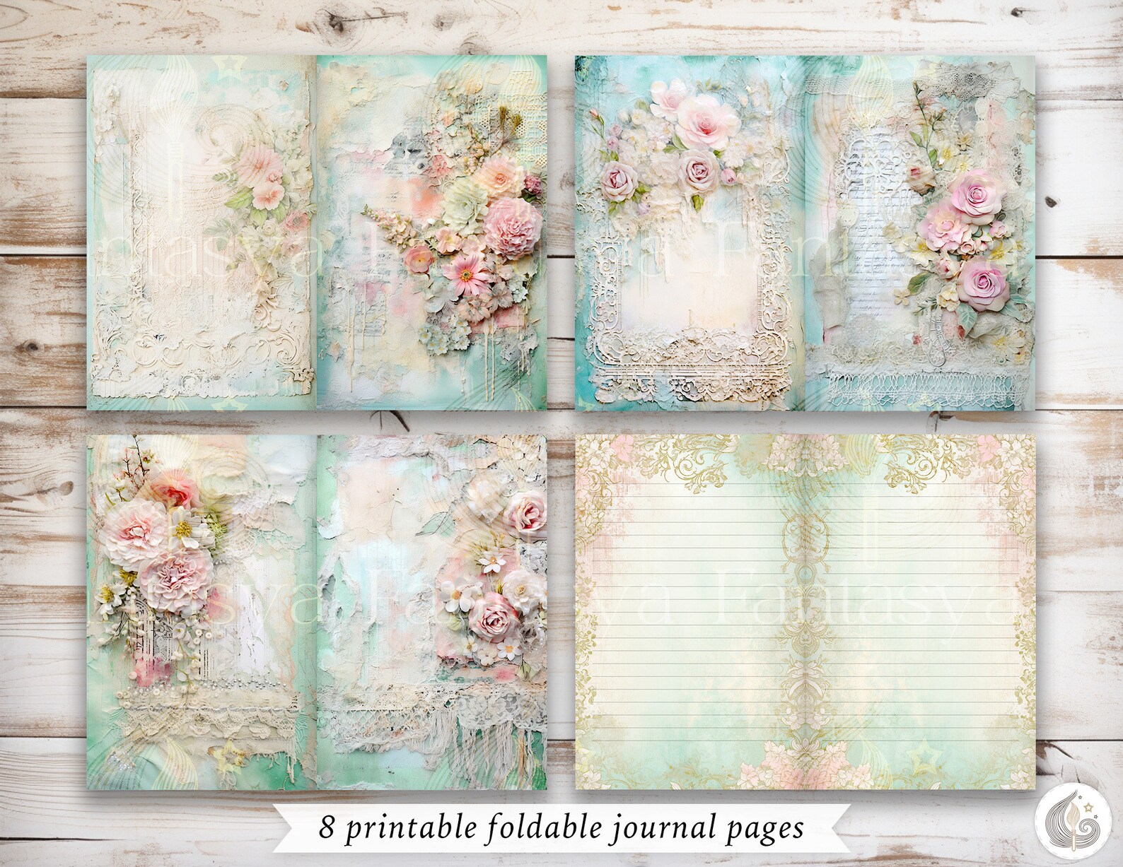 Shabby Chic Junk Journal Kit: Soft Pastel Vintage Printable Pages ...