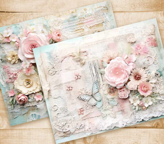 Junk Journal Paper | Shabby Chic Style | Journal Supplies