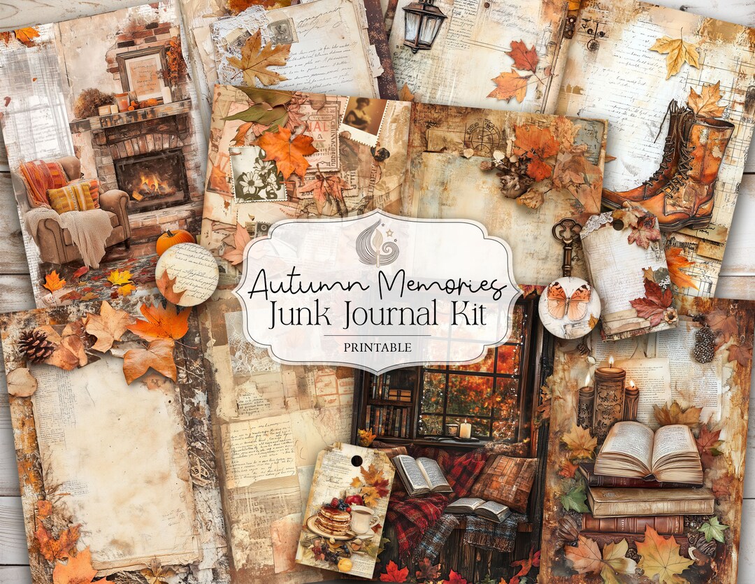 Autumn Memories Junk Journal Kit: Cozy Vintage Fall Printable Pages ...