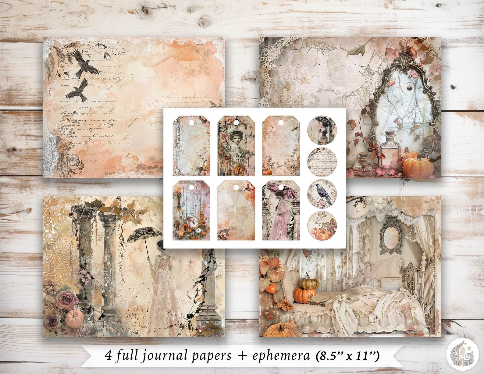 Haunted Lace Junk Journal Kit: Soft Gothic Vintage Printable Pages ...
