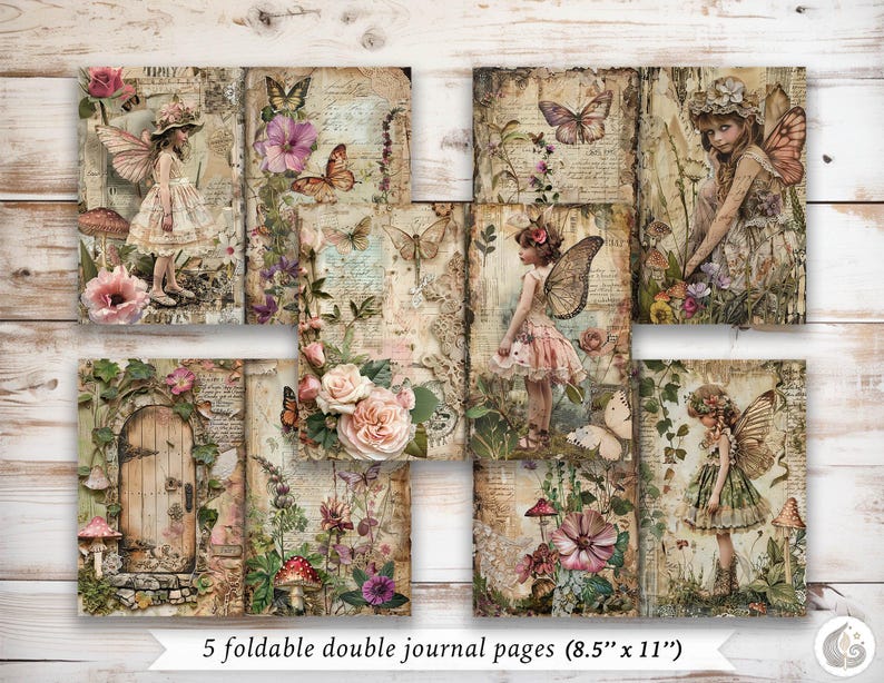 Secret Garden Fairies Junk Journal Kit: Enchanted Floral Printable ...