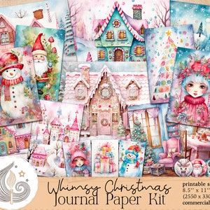 Whimsy Christmas Junk Journal Paper Kit / Imprimibles / Digital Journal / Junk Journal Pages / Collage Sheets / Scrapbooking / Diy / Crafts