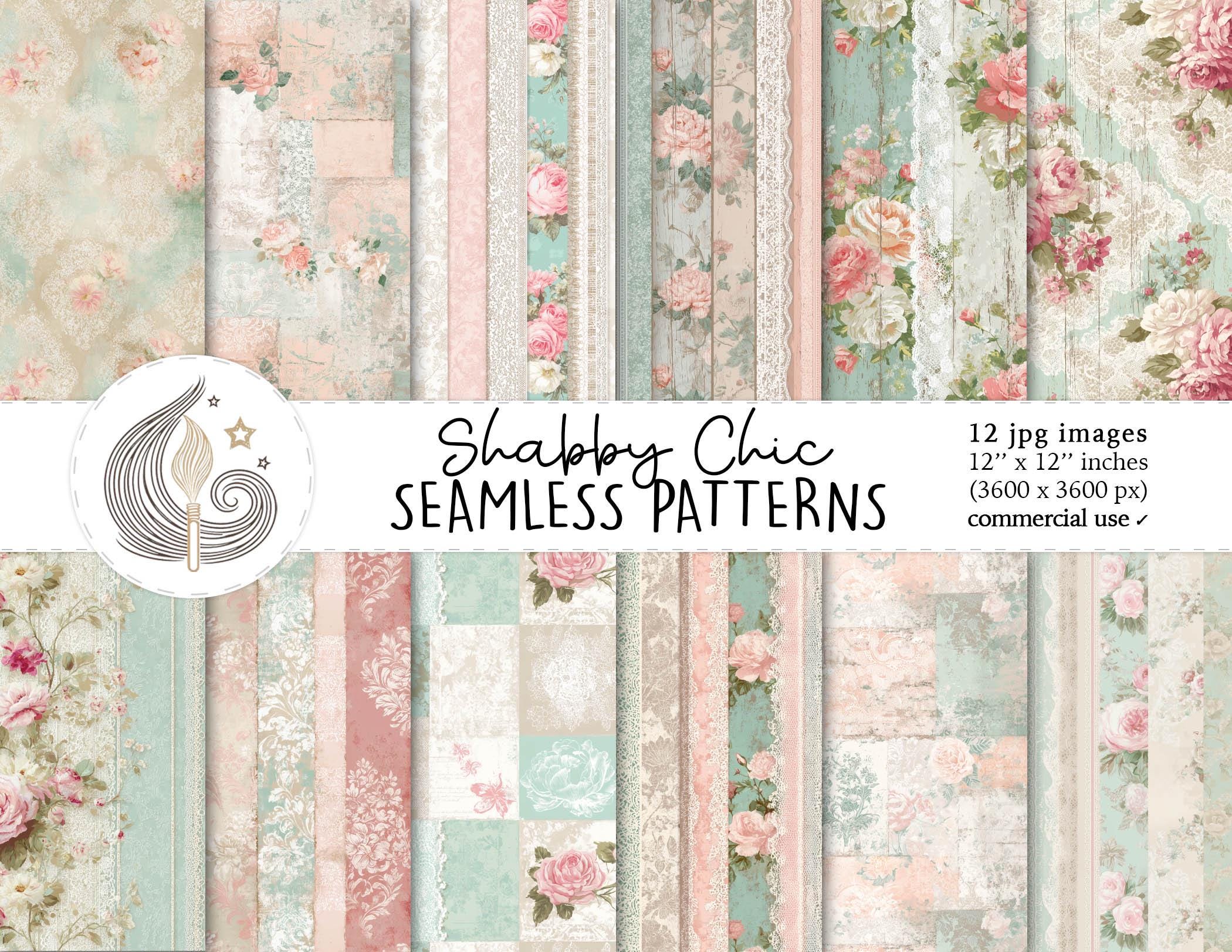 Shabby Chic Seamless Patterns: Vintage Floral Lace Digital Papers ...