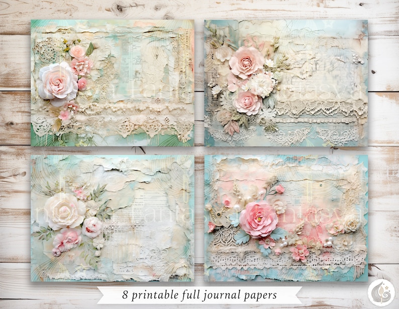 Shabby Chic Junk Journal Kit: Soft Pastel Vintage Printable Pages ...