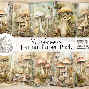 Mushroom Junk Journal Pages | Forest Junk Journal | Woodland Ephemera | Digital Download | Printable Kit | Paper Crafts | Scrapbooking