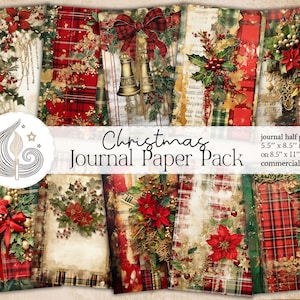Junk Journal Pages | Vintage Christmas | Digital Scrapbooking | Christmas Printables | Paper Crafts | Card Making | Commercial Use
