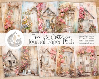 French Cottage Junk Journal | Printable Journal Pages | Scrapbook Paper | Paper Crafts | Journaling | Country Cottage | Shabby Chic