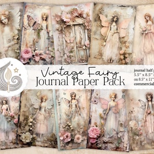 Pages imprimables du Junk Journal des fées | Carnet de notes vintage féerique | Scrapbooking numérique | Créations en papier | Éphémères | Fabrication de cartes