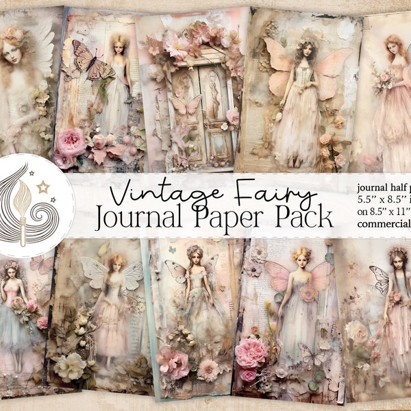 Fairies Junk Journal Printable Pages | Vintage Fairy Junk Journal Kit | Digital Scrapbooking | Paper Crafts | Ephemera | Card Making