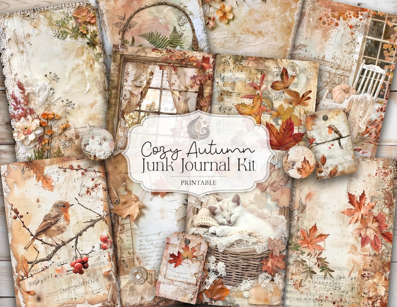 Cozy Autumn Junk Journal Kit: Soft Rustic Fall Printable Pages ...