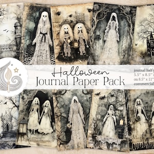 kit vintage de journal indésirable d'Halloween | Feuille de collage numérique | Papier Halloween | Imprimable Halloween | Pages de journal des fantômes effrayants