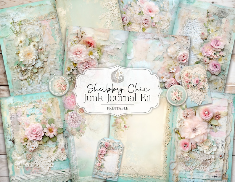 Shabby Chic Junk Journal Kit: Soft Pastel Vintage Printable Pages ...
