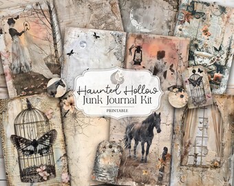 Haunted Hollow Junk Journal Kit: Gothic Vintage Halloween Printable ...
