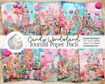 Candy Wonderland Junk Journal Paper | Digital Journal Kit | Candies | Sweets | Treats | Playful Whimsical Pastel Confetti | Card Making