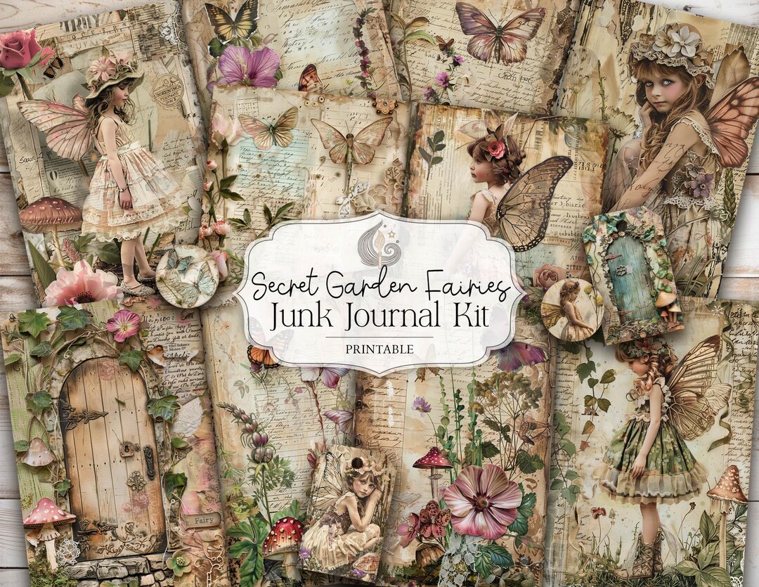 Secret Garden Fairies Junk Journal Kit: Enchanted Floral Printable ...