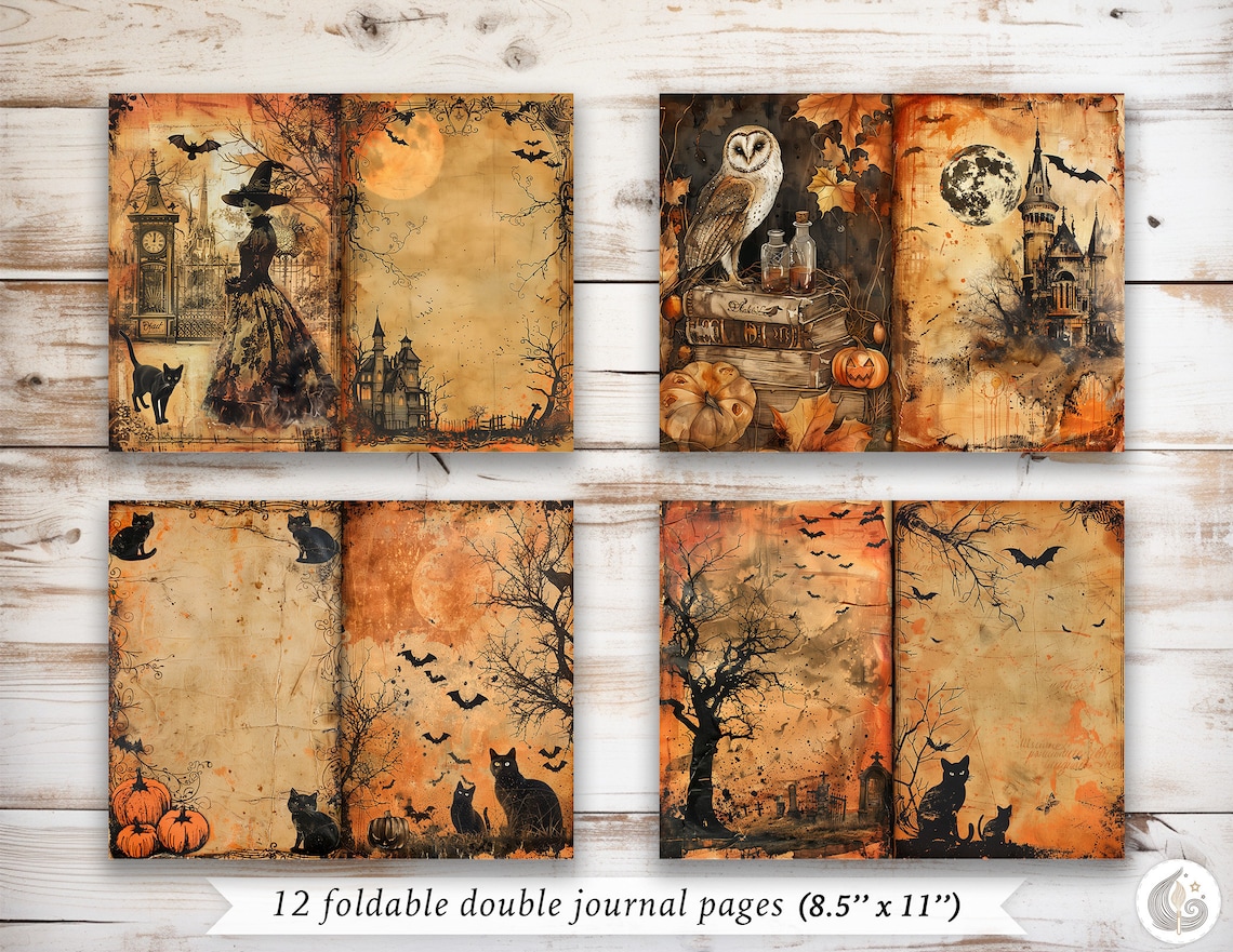 Vintage Halloween Junk Journal Kit: Rustic Spooky Autumn Printable ...