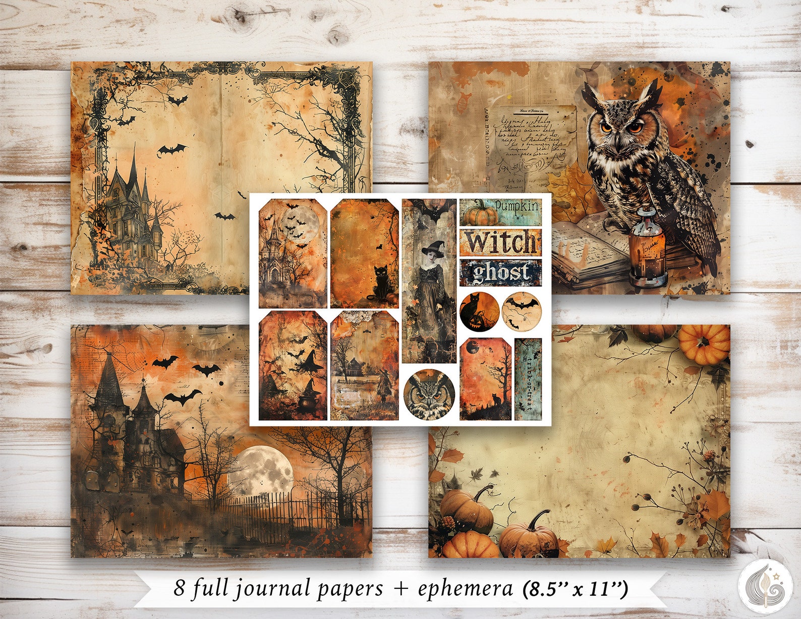 Vintage Halloween Junk Journal Kit: Rustic Spooky Autumn Printable ...
