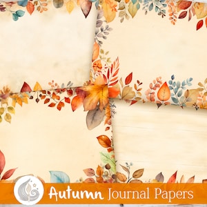 Fall Border Printable Paper | Fall Leaves Journal Pages | Autumn Junk Journal Kit | Fall Border Frame | Journal Supplies | Craft Paper