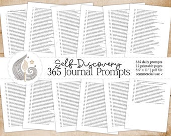 365 Self-Discovery Journal Prompts | Daily Reflection Printable | Personal Growth & Mindfulness Workbook | Digital Download