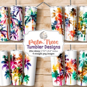 Emballage pour gobelet palmiers PNG | Gobelet pour vacances à la plage | Gobelet fin 20 oz | Gobelet de plage en sublimation | Cadeau voyage en famille