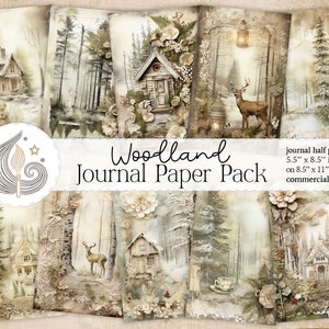 Diario spazzatura del bosco / Pagine forestali stampabili / Mestiere di carta rustica / Shabby Chic / Download digitale / Kit album di ritagli / Cabin Ephemera