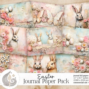 Ostern Junk Journal Papier | Scrapbook Zubehör | Ostern Ephemera | Osterhase | Ostereier | Scrapbook Papier | Junk Journal Kit