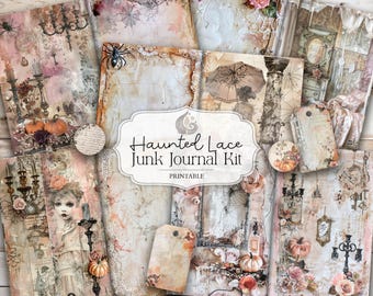 Haunted Lace Junk Journal Kit: Soft Gothic Vintage Printable Pages ...