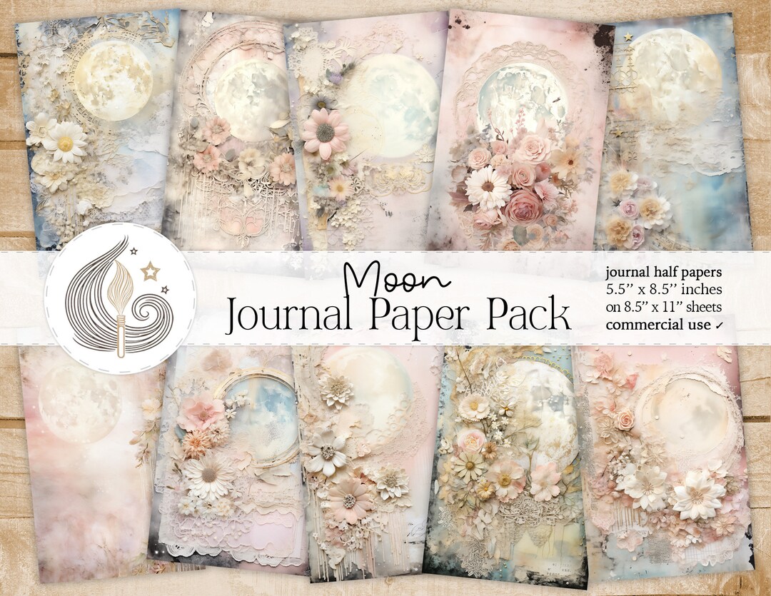 Moon Junk Journal Kit | Junk Journal Pages | Celestial Junk Journal ...