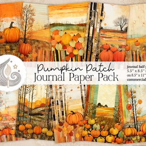 Può includere: Un set di sei carte digitali per diario con scene autunnali con zucche, alberi e uno sfondo a patchwork. Le carte misurano 5,5 pollici per 8,5 pollici e sono progettate per uso commerciale.