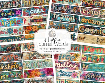 Printable Junk Journal Positive Words Collage Sheet Digital Journal ...