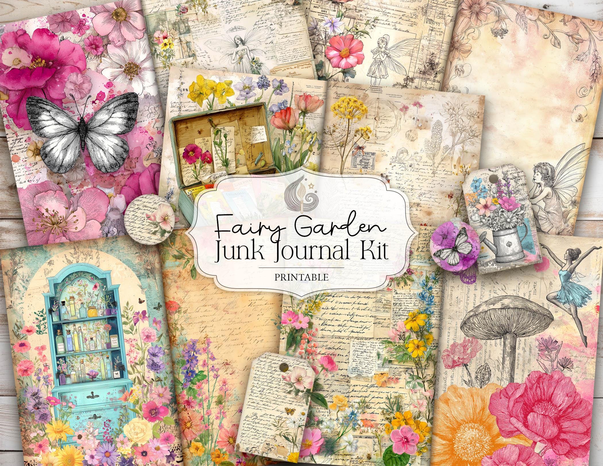 Fairy Garden Junk Journal Kit: Enchanted Floral Cottagecore Printable ...