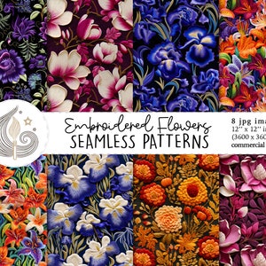 Motif floral sans couture | Utilisation commerciale | Papier numérique floral sans couture 3D | Broderie florale audacieuse | Artisanat | Bricolage | Textures