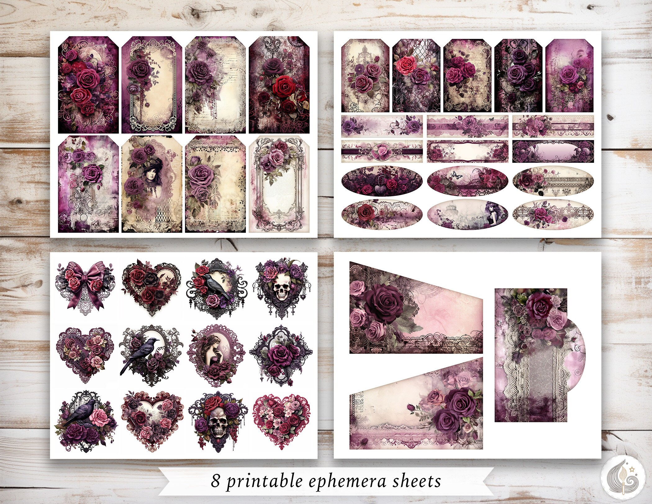 Victorian Gothic Junk Journal Kit: Dark Vintage Elegance Printable ...