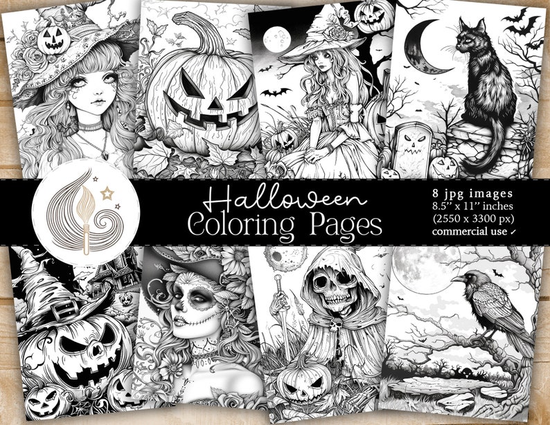 Halloween Coloring Pages: Printable Sheets With Witches, Pumpkins and ...