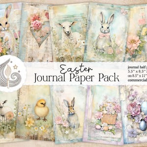 Paasdagboekkit | Printables voor Pasen | Shabby Chic vintage afdrukbare paaspagina's | Papierkunst | Kaarten maken | Scrapbooken