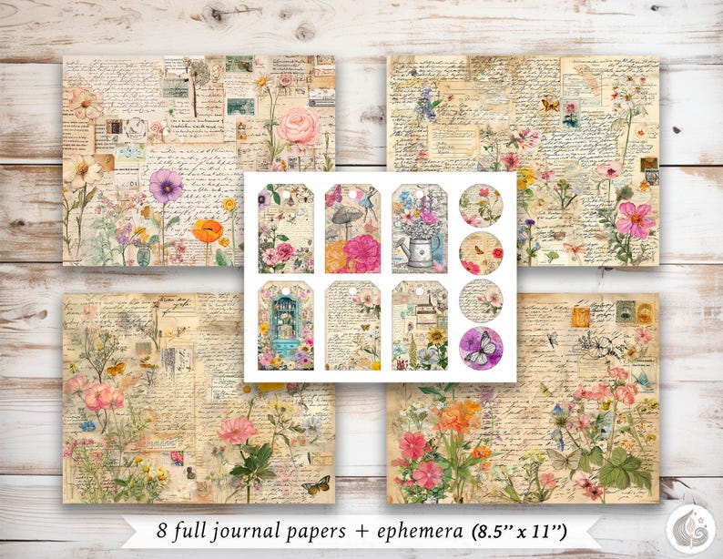 Fairy Garden Junk Journal Kit: Enchanted Floral Cottagecore Printable ...