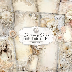 Diario spazzatura shabby / Diario spazzatura vintage / Effimera stampabile / Scrapbooking / Carta Shabby Chic / Diario stampabile / Download digitale