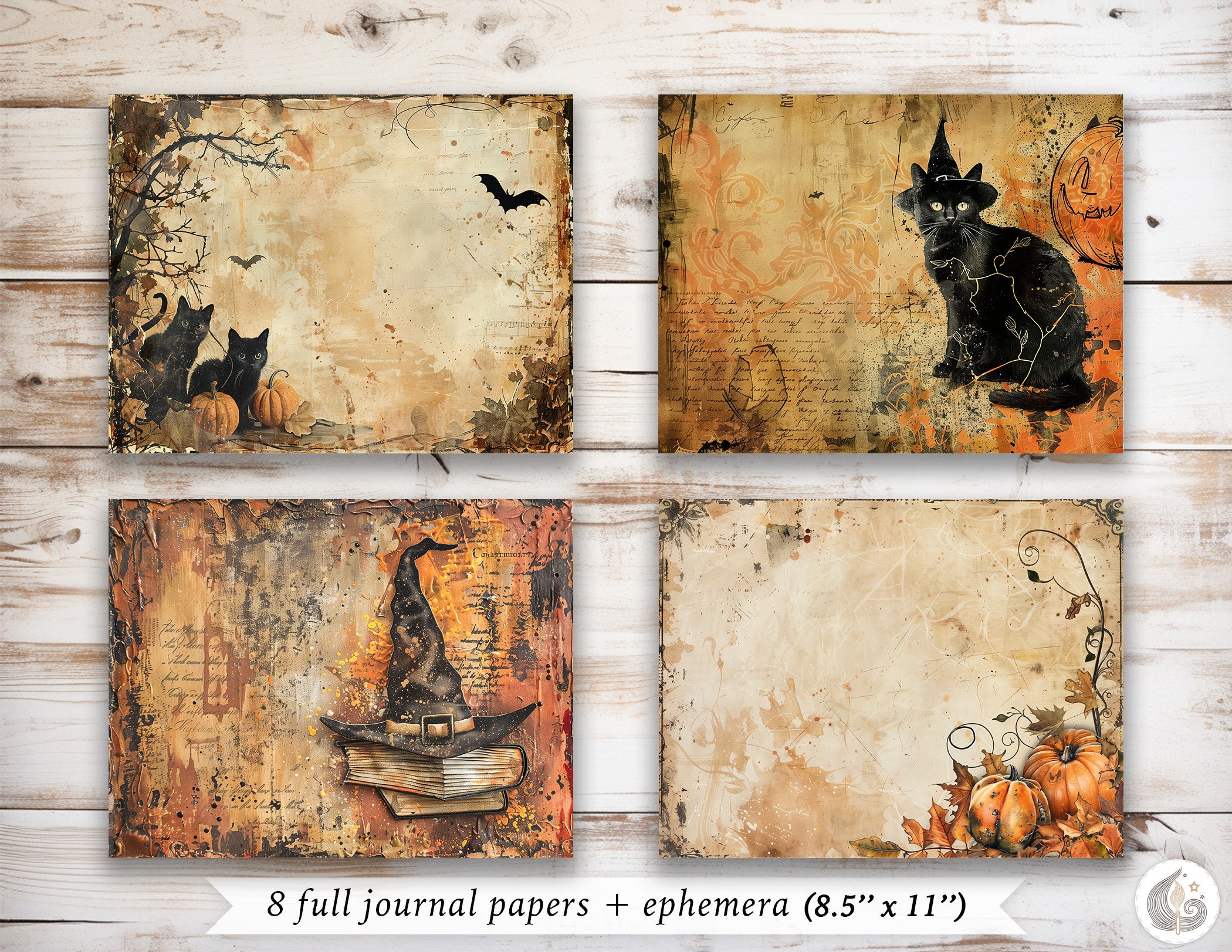 Vintage Halloween Junk Journal Kit: Rustic Spooky Autumn Printable ...