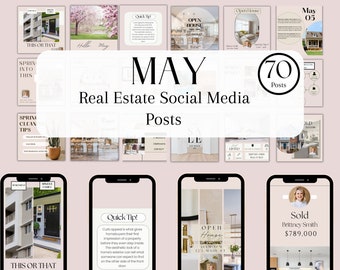 May Real Estate Agent Social Media Posts, Real Estate Marketing, Spring Real Estate, May Real Estate Posts, Real Estate Templates, Realtor